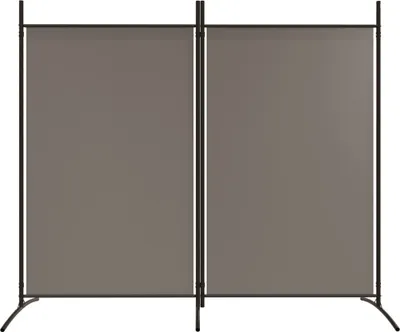 Produktbild von "2026 Aktion" 2-tlg. Paravent Raumteiler Elegantes Design - Trennwand/Sichtschutz - Anthrazit 175x180 cm Stoff DEMöbel 3469181