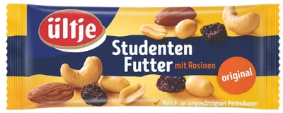 Zdjęcie produktu dla ultje 10052793, Snack bars, Rodzynki, 50 g, Niemcy, 1131 kJ, 536 kcal