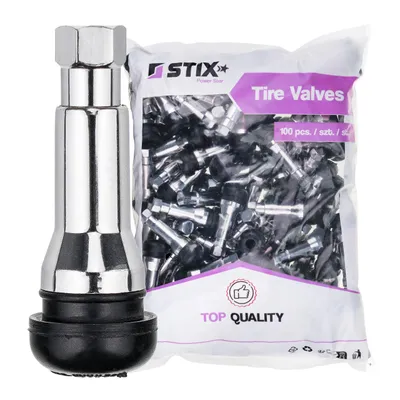 Produktbild von STIX 100x Gummiventile TR414 AC-P ABS Snap in Ventile 11,3cm Verchromt