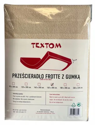 Obrázok produktu pre Textom Plachta s gumou Froté 140x200 Béžová