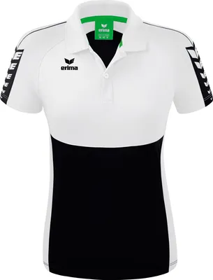 Produktbild von Erima Six Wings Poloshirt Schwarz/Weiß