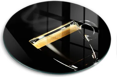 Produktbild von Glasschneideplatte - Herdabdeckplatte - fi40 cm -Schneidebrett - Spritzschutz - Ein Glas schwarzer Kaffee