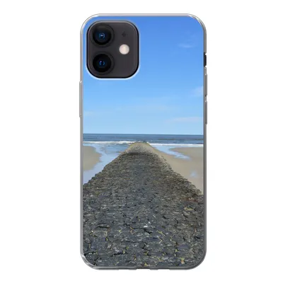 Produktbild von MuchoWow® Handyhülle Schutzhülle Hülle für iPhone 12 Nordsee - Strand - Wasser Silikon Softcase Handy Hülle - Schutzhülle