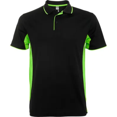 Image de Roly - Polo « Montmelo » pour homme/femme (unisexe), sport, manches courtes PF4420 (XXL) (noir/citron vert)
