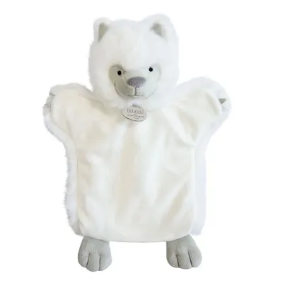 Image de Doudou Peluche Marionnette Loup Blanc 25 cm