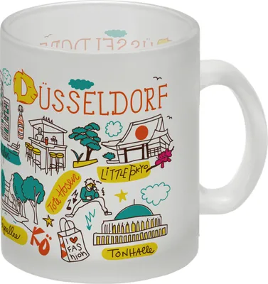 Produktbild von Düsseldorf Wimmelbild Glas Tasse