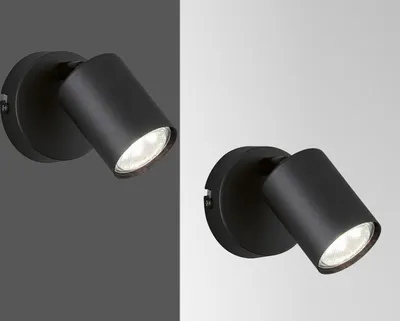 Produktbild von 2er SET LED Wandstrahler Schwarz mit Schalter, Aufbaustrahler Spot schwenkbar