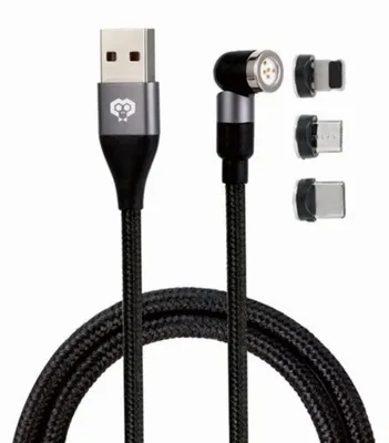 Obrázek produktu pro magnetický nabíjecí kabel 3 v 1 otočný o 540° iPhone/Micro-USB/USB-C