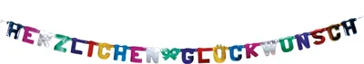 Produktbild von TIB Heyne Buchstaben-Girlanden 'Herzlichen Glückwunsch', bunt, L:2,3m, 1 St./SB-Btl.