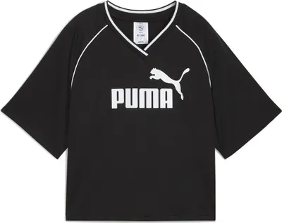 Produktbild von Puma ESS Relaxed Cropped Fußball Trikot - schwarz, Größe:L