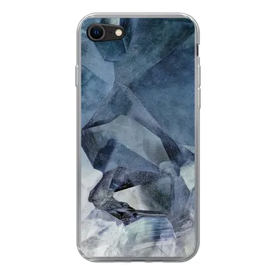 Produktbild von MuchoWow® Handyhülle Schutzhülle Hülle für iPhone 8 Naturstein - Blau - Chic Silikon Softcase Handy Hülle - Schutzhaube