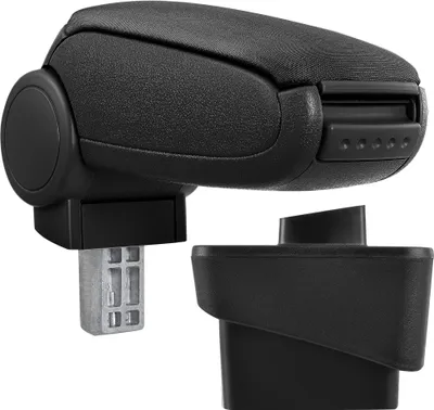 Immagine prodotto di [Bracciolo centrale, perfetto per Audi A1 (8X, dal 2010) - bracciolo con vano portaoggetti - imbottito - tessuto - nero
