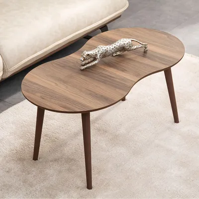 Produktbild von Skye Decor, Hochwertiger Couchtisch, Walnuss, 99 x 45 x 54 cm | 100% MDF, 18 mm dick | Stilvolles modernes Design mit Holzbeinen, ideal für Wohnzimmer und moderne Räume.