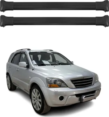 Image de Barres de toit transversales pour Kia Sorento 2002-2009 Noir Aluminium