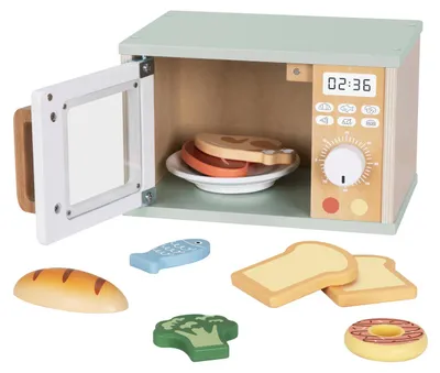 Produktbild von Tooky Toy Mikrowellen-Lebensmittelset aus Holz