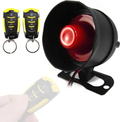 Productafbeelding van Shkalacar universeel alarmsysteem voor auto's, 12 volt systeem, 2 afstandsbedieningen, installatie zonder schade aan het voertuig, 7 gevoeligheidsniveaus, voertuigbescherming