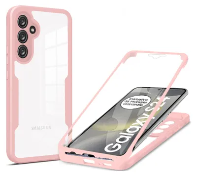 Produktbild von 360° Grad Hülle für Samsung Galaxy S25 vollschutz mit Integriertem Displayschutz Rosa