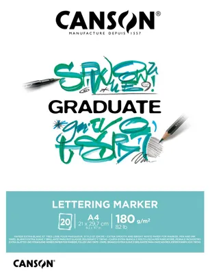 Produktbild von CANSON Studienblock GRADUATE LETTERING MARKER DIN A4 weiß 20 Blatt