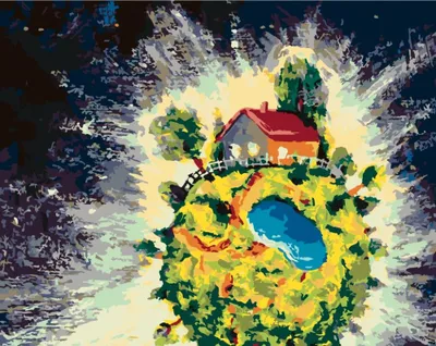 Produktbild von Malen nach Zahlen Bilder zum Malen -Planet des kleinen Prinzen 50x40 cm