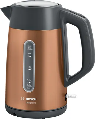 Produktbild von Bosch Wasserkocher TWK4P439 Elektro, 2400 W, 1,7 L, Edelstahl, Kupfer, 360° drehbarer Boden