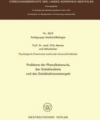 Produktbild von Probleme der Phenylketonurie, der Galaktosämie und des Galaktokinasemangels