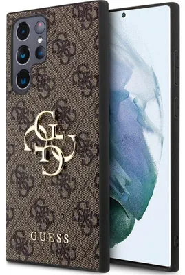 Produktbild von Guess 4G Grosses Metall Logo Etui Für Samsung Galaxy S24 Ultra - Braun