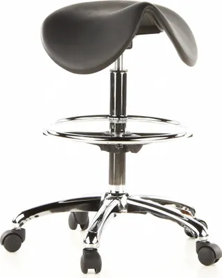 Produktbild von hjh OFFICE Sattelhocker TOP WORK 13 Rollhocker Arbeitshocker, Ergonomischer Hocker für Büro Praxis Homeoffice, Hartschaum