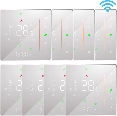 Zdjęcie produktu dla inteligentny termostat pokojowy 8X WiFi, elektryczne ogrzewanie podłogowe WiFi, sterowanie ogrzewaniem głosowym APP kompatybilne z Alexa/Google dla domu 16A - biały