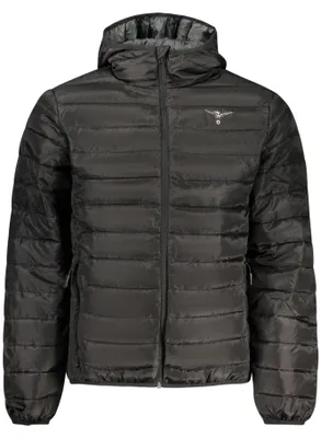 Produktbild von Herrenjacke mit Kapuze in Schwarz - Stilvolle militärische Akzentuation