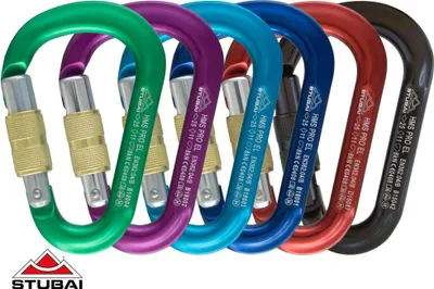 Produktbild von HMS Karabiner | Stubai Karabiner mit Schraubverschluss, Schraubkarabiner zum Klettern, Kletter-Karabinerhaken, Sicherungskarabiner zum Bergsteigen, Grün