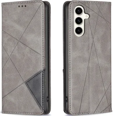 Produktbild von Mobigear Rhombus Slim  Samsung Galaxy S23 FE Hülle Klapphülle - Grau