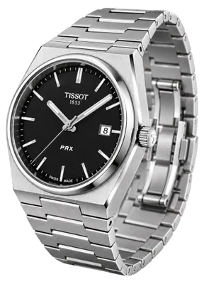 Image de Montre Tissot PRX pour homme, 40 mm, noire, en acier inoxydable, référence T137.410.11.051.00