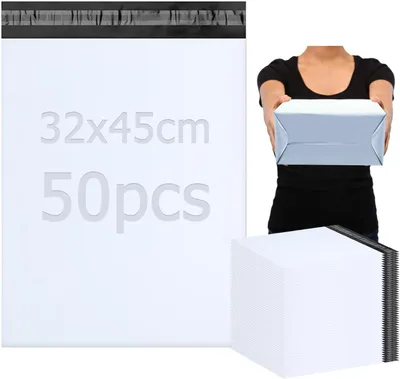 Imagen del producto de Bolsas de envío de 32x45 cm, paquete de 50 unidades, opacas, resistentes al desgarro, para ropa