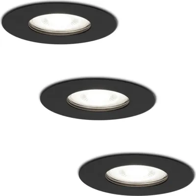 Produktbild von hoftronic LED Einbaustrahler 3x4W 345lm 6500K GU10 Schwarz IP65 Rund
