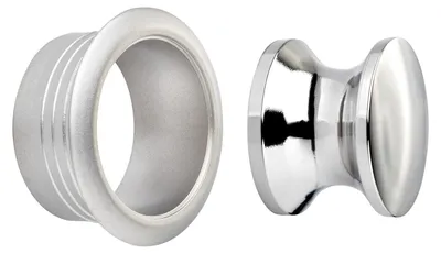 Produktbild von SOTECH Push-Lock Knopf für Schloss Edelstahloptik – Rosette rund 19 mm Front