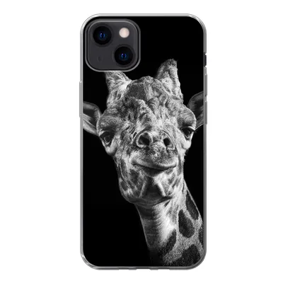 Produktbild von MuchoWow® Handyhülle Schutzhülle Hülle für iPhone 13 Giraffe - Tier - Schwarz - Weiß Silikon Softcase Handy Hülle - Karteninhaber