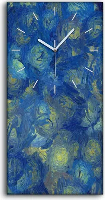 Produktbild von Wohnzimmer-Bild Leinwand Uhr Geräuschlos 30x60 Malerei Abstrakte Kunst - weiße Hände
