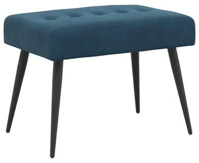 Image de Banc vidaXL à capitonnage, bleu, 60 x 40 x 45 cm, velours