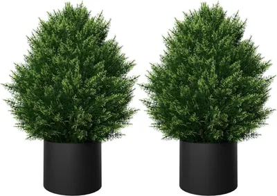 Obrázok produktu pre JOIEYOU 2 kusy umelá rastlina 60 cm umelé rastliny z PE umelý strom ako skutočný s kvetináčom umelé rastliny izbové rastliny umelé pre dekoráciu obývacia izba spálňa kancelária, cyprus