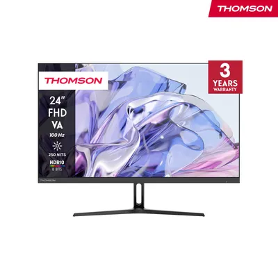 Image de Thomson Moniteur 24'' FHD, taux de rafraîchissement de 100Hz, dalle VA, 4000:1, faible lumière bleue, M24FB2Y14