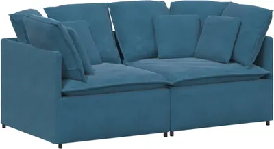 Immagine prodotto di Divano Modulare con Cuscini in Velluto Blu
