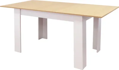 Immagine prodotto di Milani Home - tavolo da pranzo allungabile 120/160 x 80 x 75 cm, bianco, truciolare