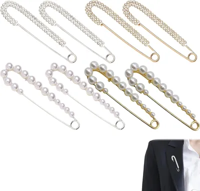 Produktbild von Sicherheitsnadeln 8 Stück, für Kleidung anpassen, Edelstahl, silber