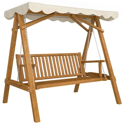 Produktbild von Outsunny Hollywoodschaukel Gartenschaukel Schaukelbank Schaukel 2/3Sitzer Lärche