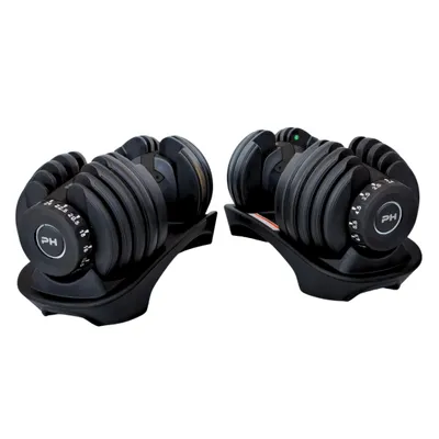 Produktbild von PH Fitness Verstellbare Hantel Set 24KG Schwarz - 2 STÜCK - Smart Hanteln - Adjustable Dumbbells von 2,5 bis 24 kg - 15-in-1 Kurzhantel Dumbells