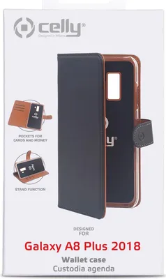Produktbild von Celly Wally, Folio, Samsung, Galaxy A8+ (2018), 15,2 cm (6"), Schwarz