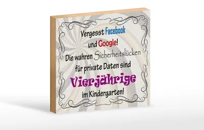 Produktbild von Holzschild Spruch 18x12cm vergesst facebook und google