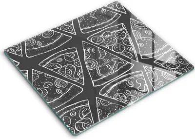 Produktbild von Abdeckung Glas - Küchenabdeckung - 60x52 cm - Abdeckplatte -Pizzaillustration