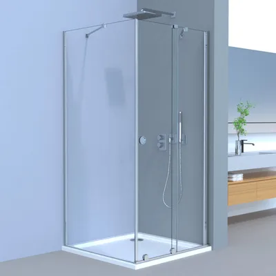 Produktbild von LEMMO Movable Duschkabine Schiebetuer Nano Glas Eckeinstieg Duschwand (Tür)75X (Wandseite)75x185cm