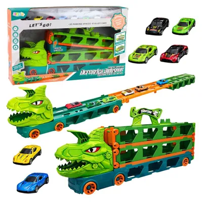 Obrázek produktu pro Nákladní auto s dinosaury, kolejnice pro auta, transportér, odpalovací zařízení 4 v 1
